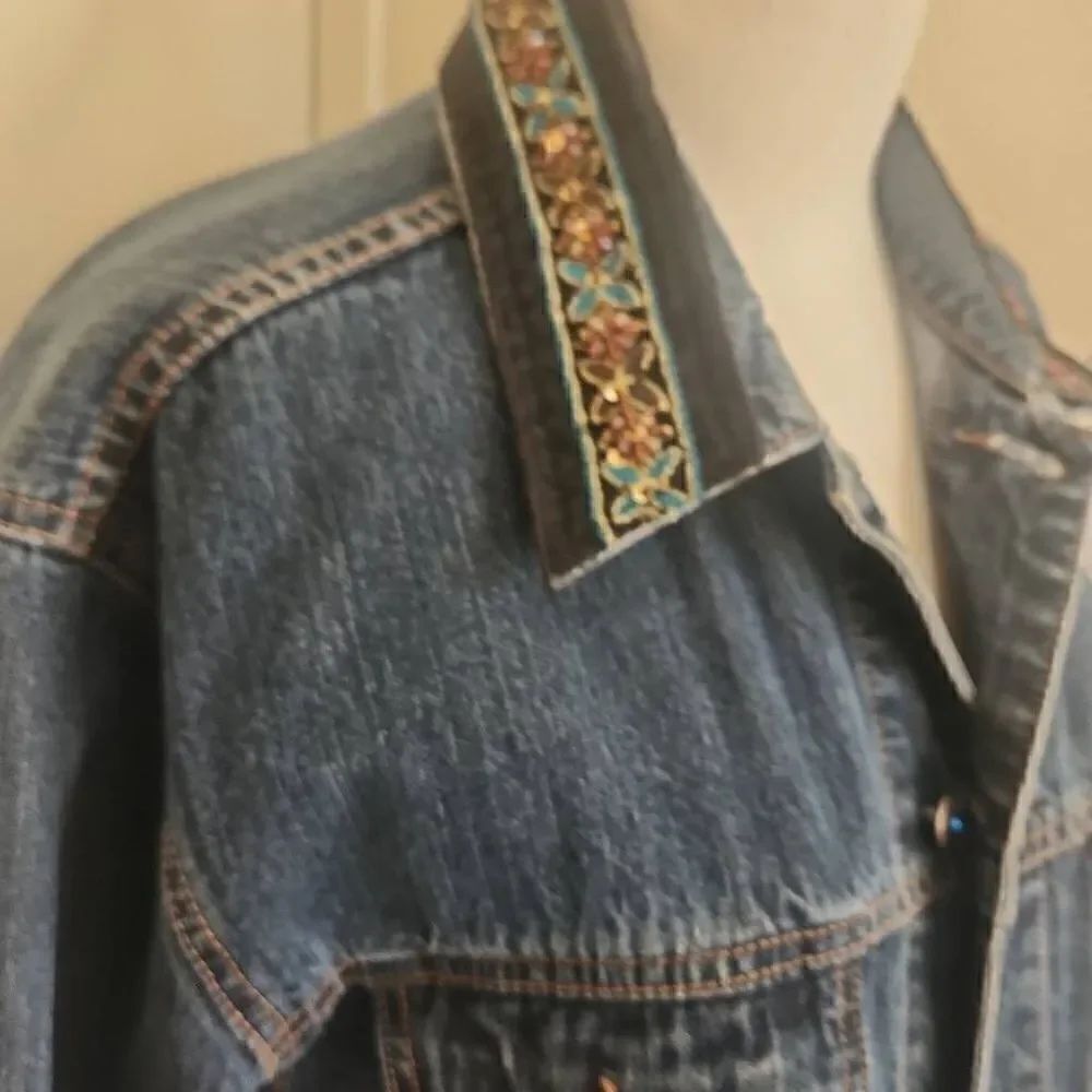 High Sierra Custom Upcycled Denim Jacket, - Picture 4 of 11
